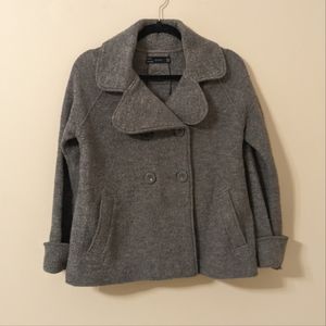Zara Wool Cropped Pea Coat Medium
